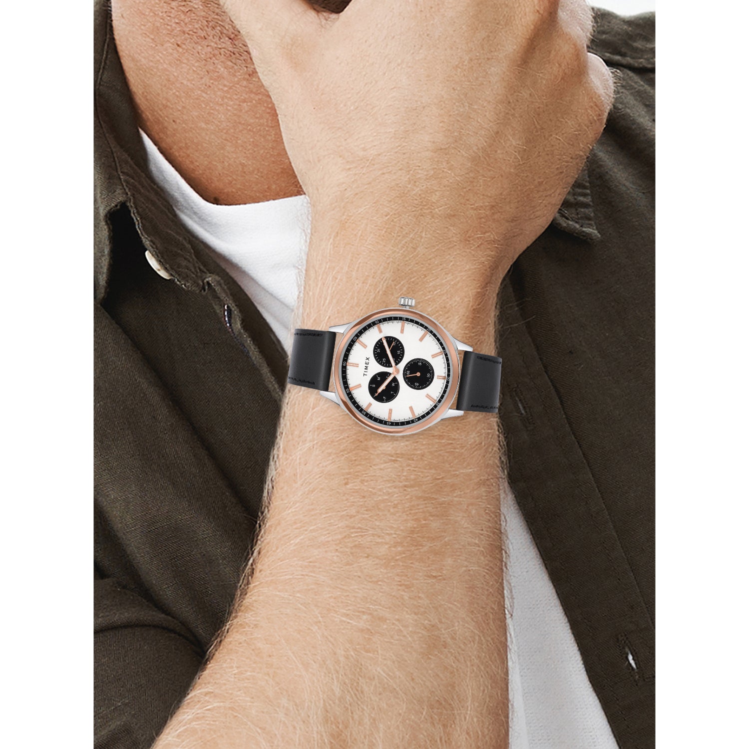 Timex 43 mm Silver Dial Men Multifunction Watch TWEG184SMU07