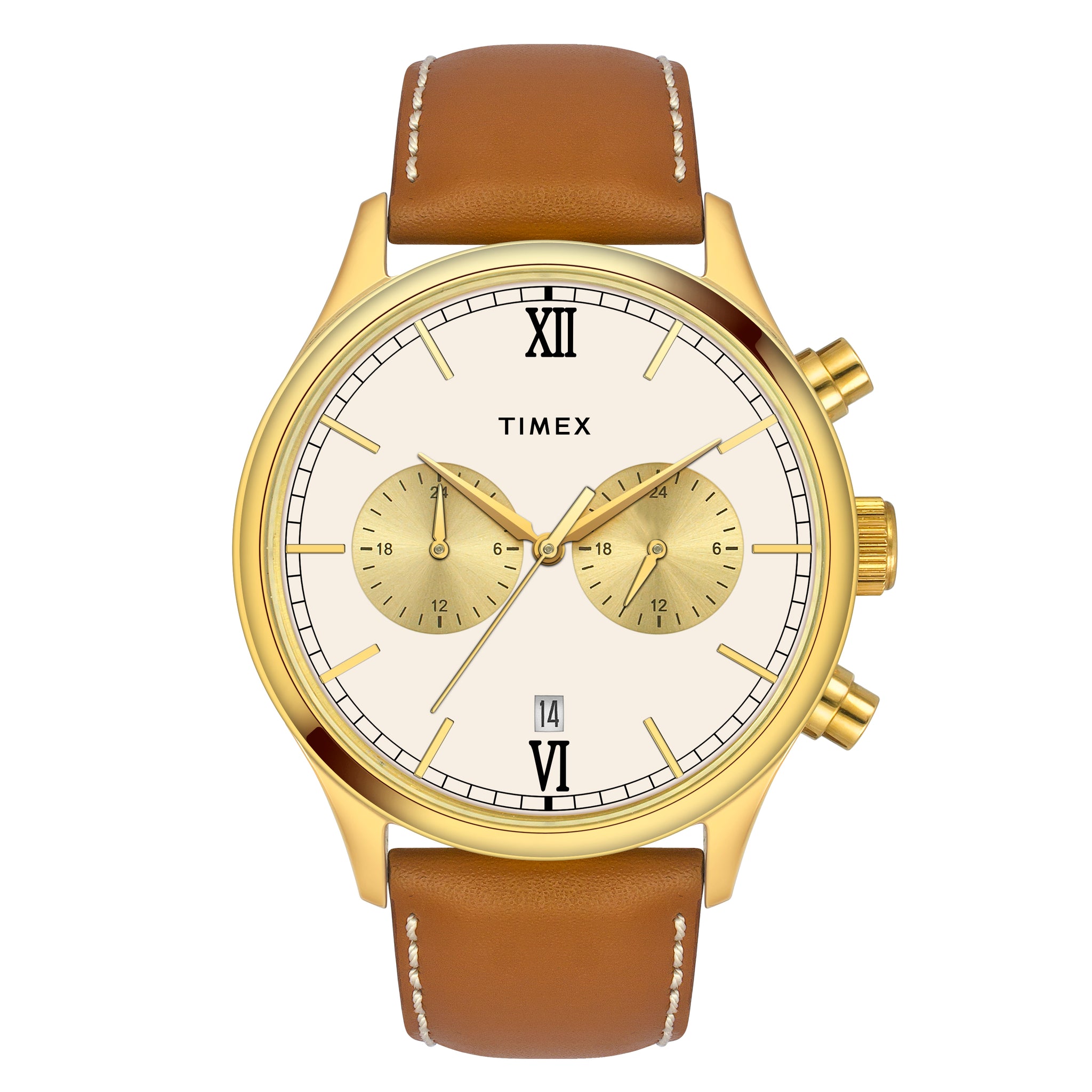 Timex 43 mm Beige Dial Men Analog Watch TWEG19806
