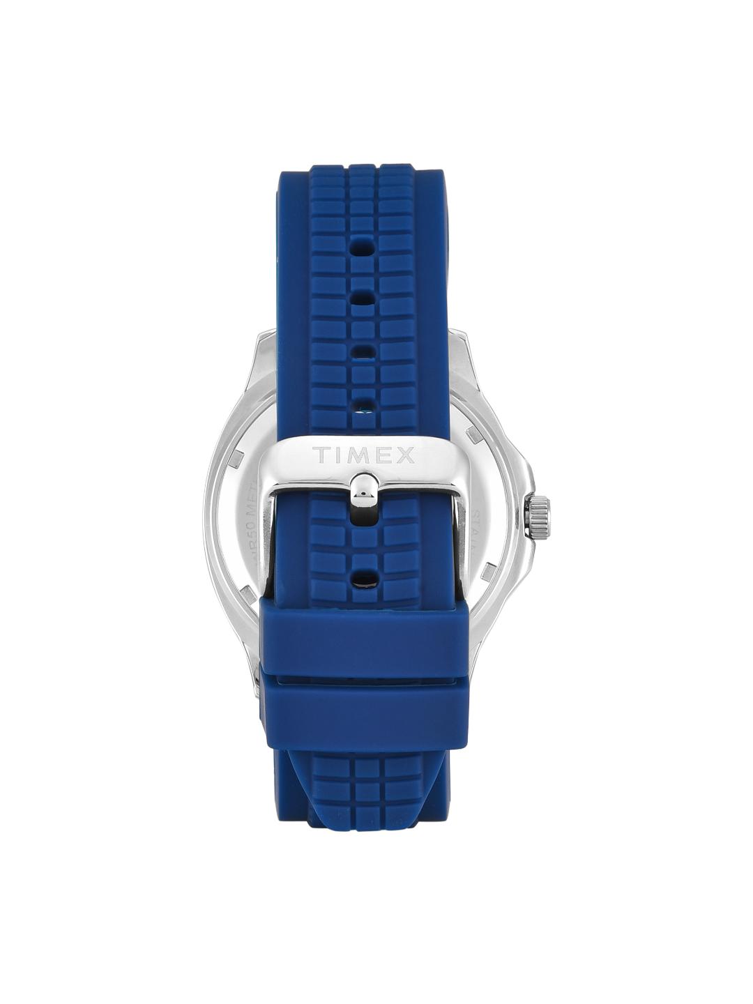 Timex Men 42 mm Quartz Analog Blue Dial Silicon Strap Watch TWEG352SMU02