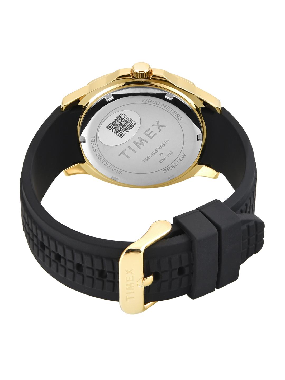 Timex Men 42 mm Quartz Analog Black Dial Silicon Strap Watch TWEG352SMU03