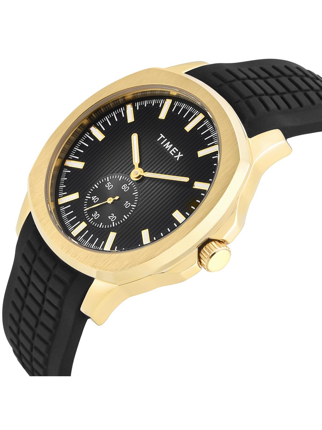 Timex Men 42 mm Quartz Analog Black Dial Silicon Strap Watch TWEG352SMU03
