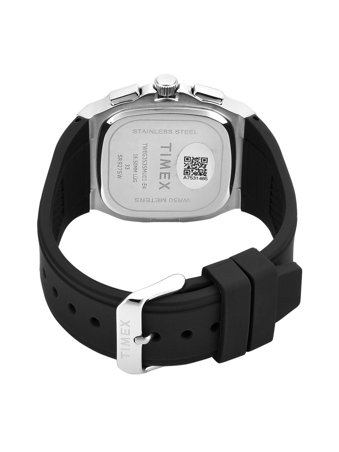Timex Men 42.5 mm Quartz Analog Black Dial Silicon Strap Watch TWEG353SMU01