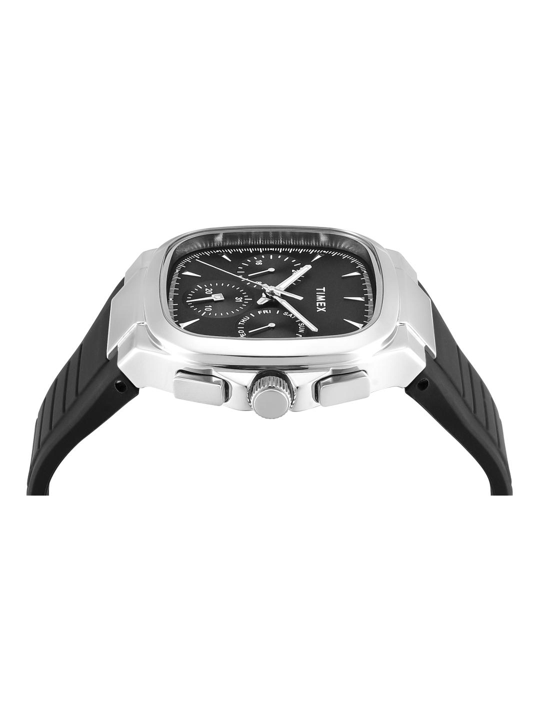 Timex Men 42.5 mm Quartz Analog Black Dial Silicon Strap Watch TWEG353SMU01