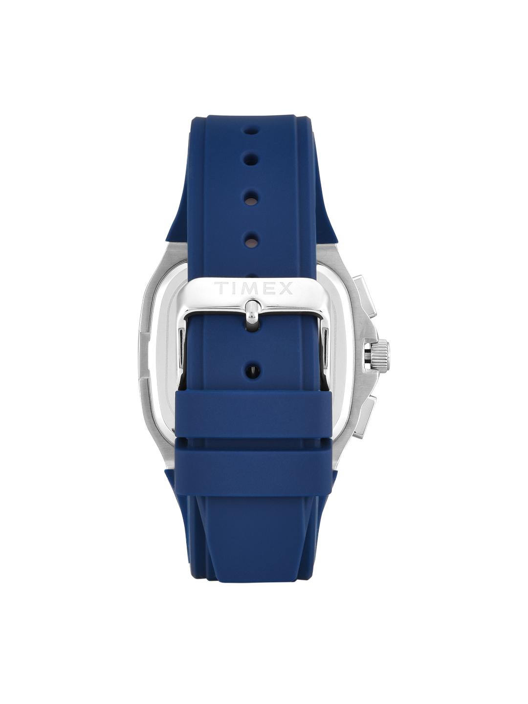 Timex Men 42.5 mm Quartz Analog Blue Dial Silicon Strap Watch TWEG353SMU02