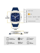 Timex Men 42.5 mm Quartz Analog Blue Dial Silicon Strap Watch TWEG353SMU02