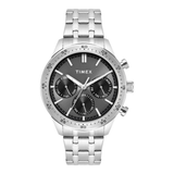 Timex Men's Grey Dial Multifunction Watch with Silver Metal Bracelet