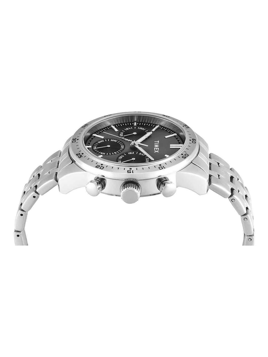 Timex Men 42 mm Quartz Analog Black Dial Stainless Steel Strap Watch TWEG354SMU01