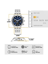 Timex Men 42 mm Quartz Analog Blue Dial Stainless Steel Strap Watch TWEG354SMU02