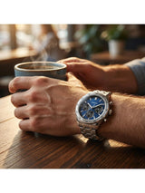 Timex Men 42 mm Quartz Analog Blue Dial Stainless Steel Strap Watch TWEG354SMU02