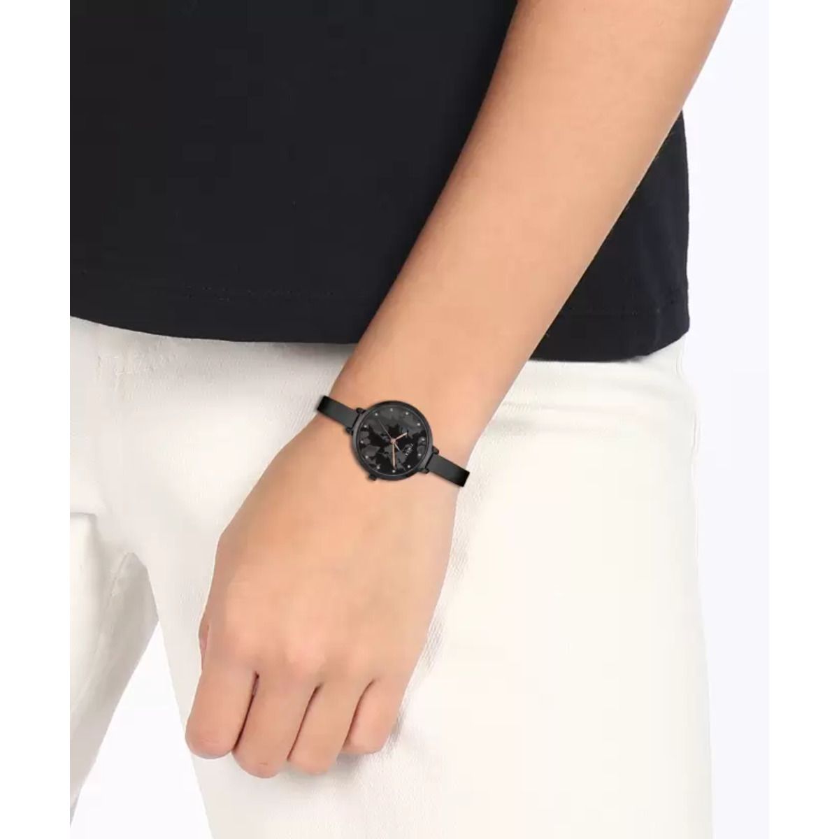 Timex 34 mm Analog Black Dial Women Watch TWEL128SMU03