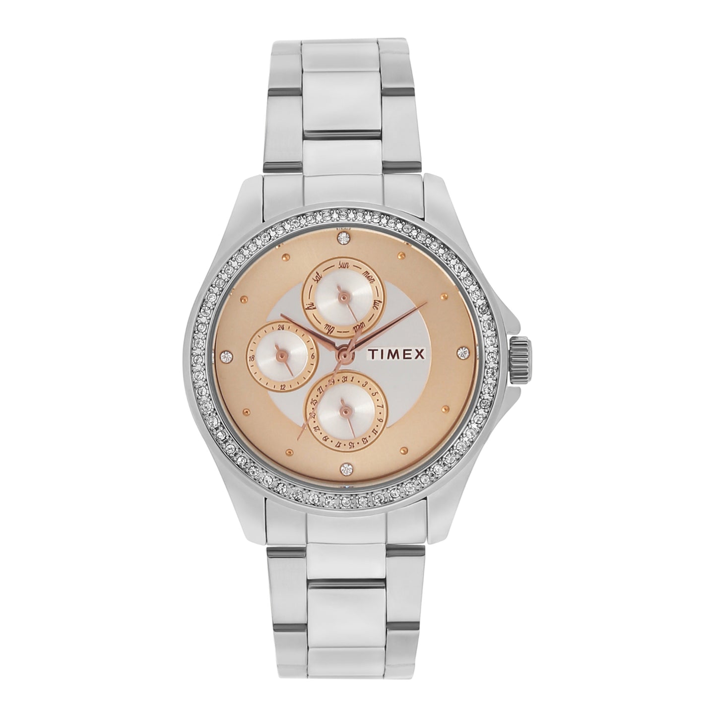 Timex Women Rose Gold Round Dial Watch - TWEL13000