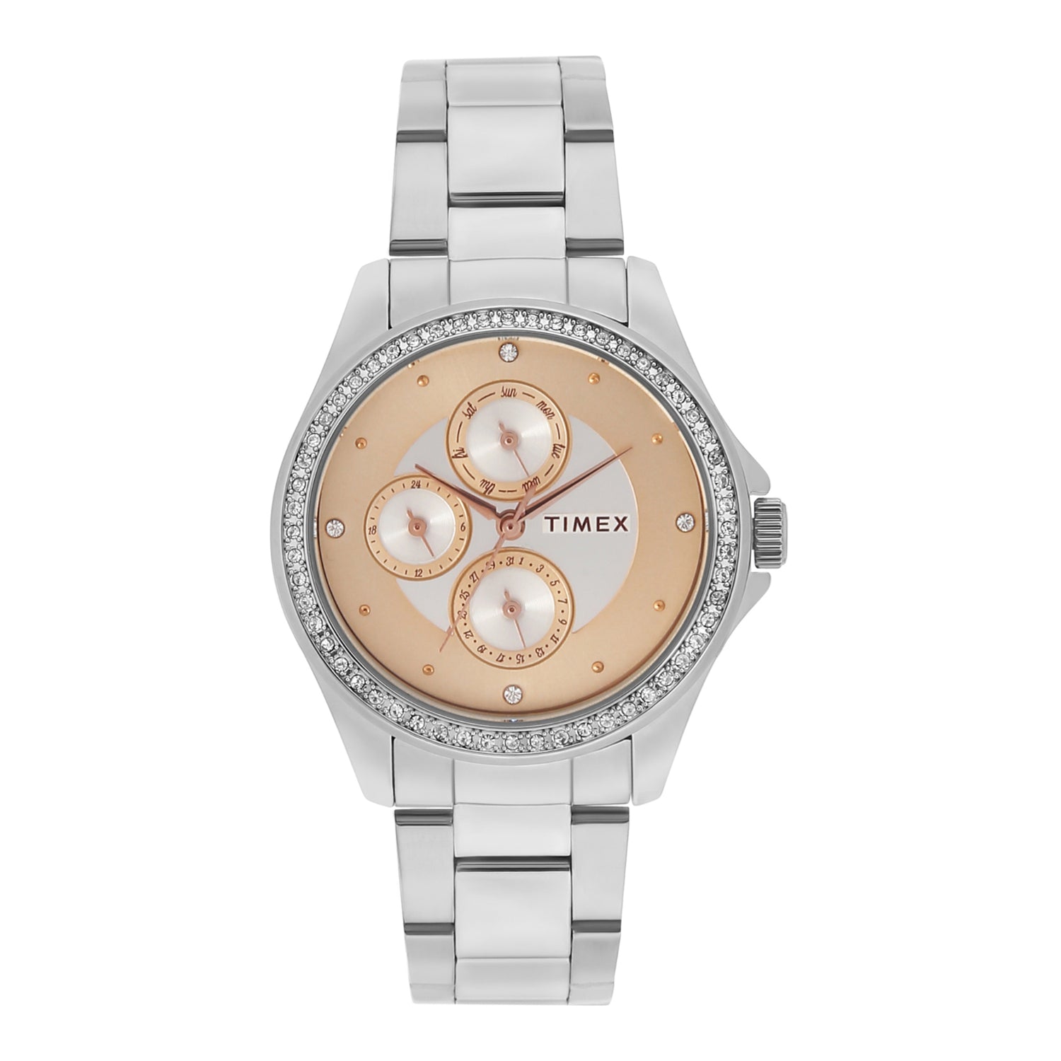 Timex 36 mm Women Rose Gold Round Dial Watch TWEL13000