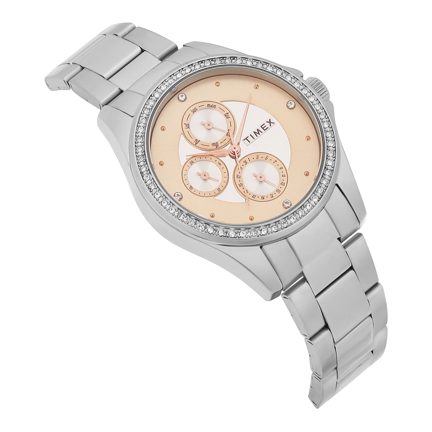 Timex 36 mm Women Rose Gold Round Dial Watch TWEL13000