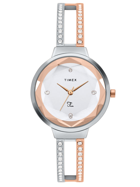 Timex Silver Dial Women Analog Watch - TWEL13400