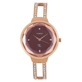 Timex Women 34 mm Size Burgundy Dial Analog Watch TWEL13403