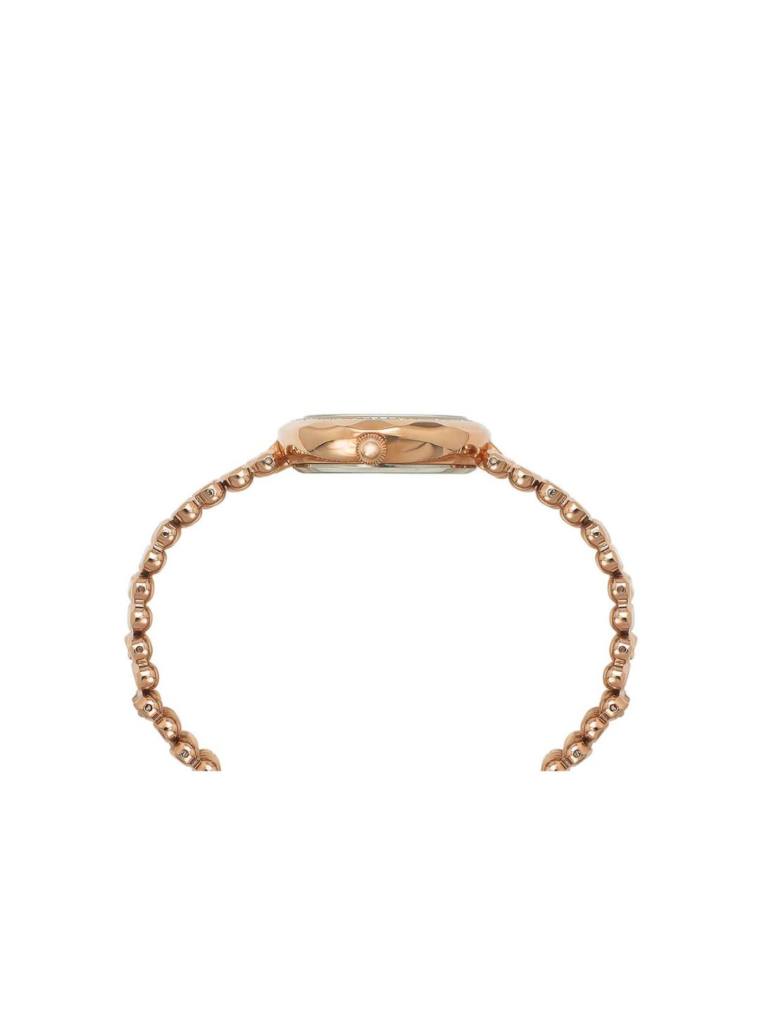 Rose gold bracelet on a white background