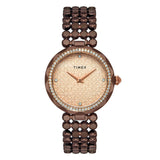Timex 34 mm Rose Gold Dial Women Analog Watch TWEL13908