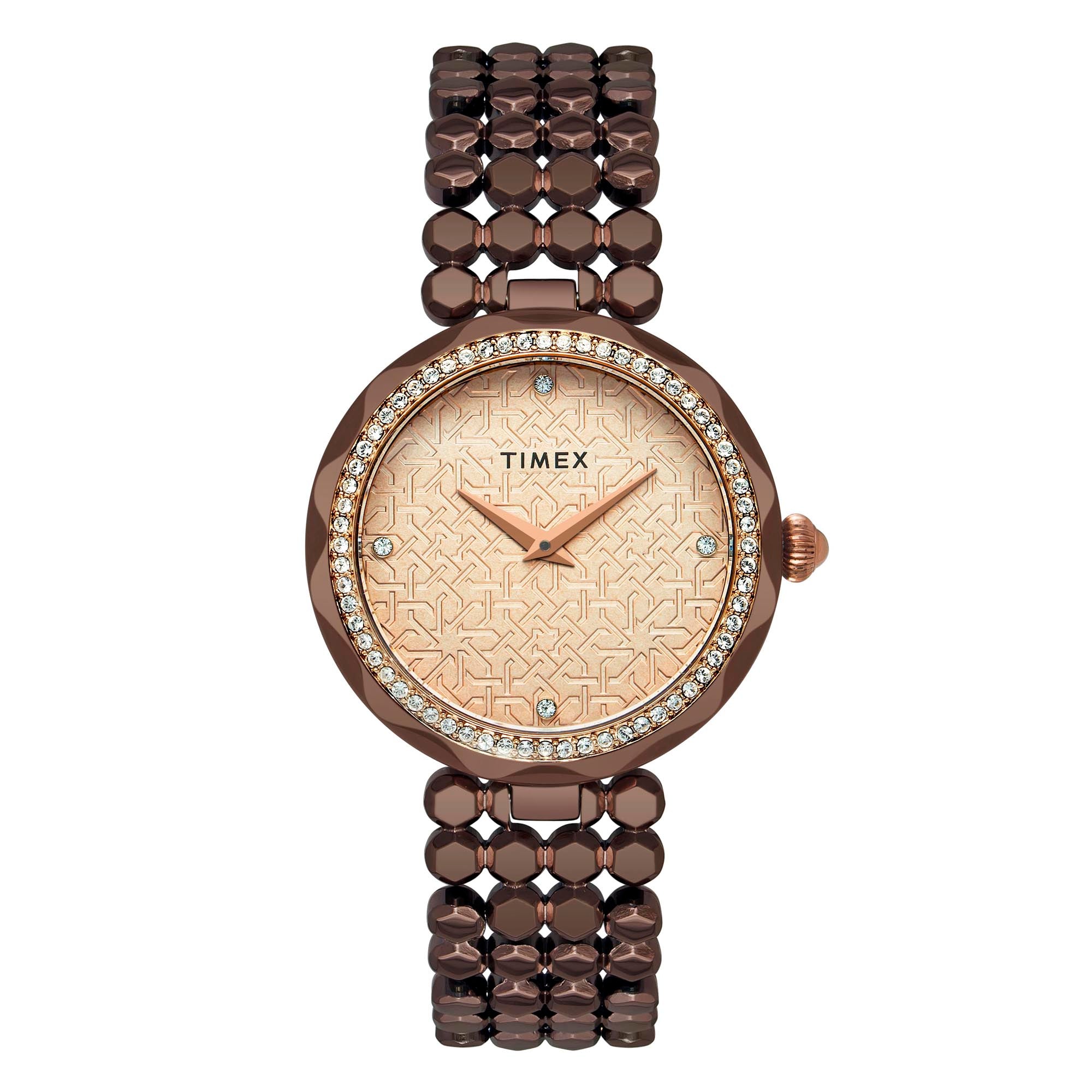 Timex 34 mm Rose Gold Dial Women Analog Watch TWEL13908