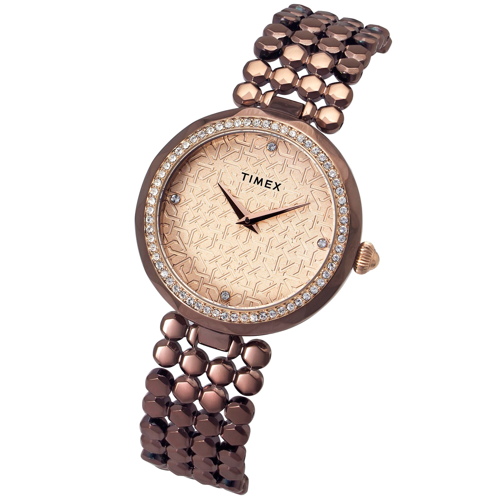 Timex 34 mm Rose Gold Dial Women Analog Watch TWEL13908