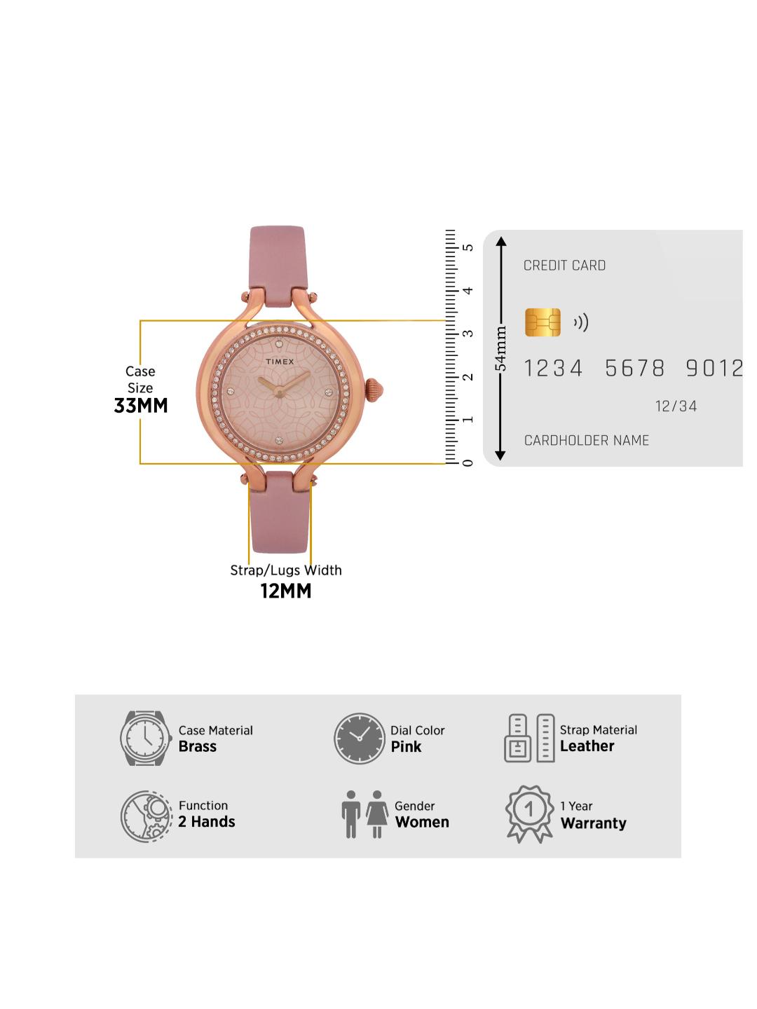 Timex Fria 33mm Pink Dial Analog Women Watch TWEL14000