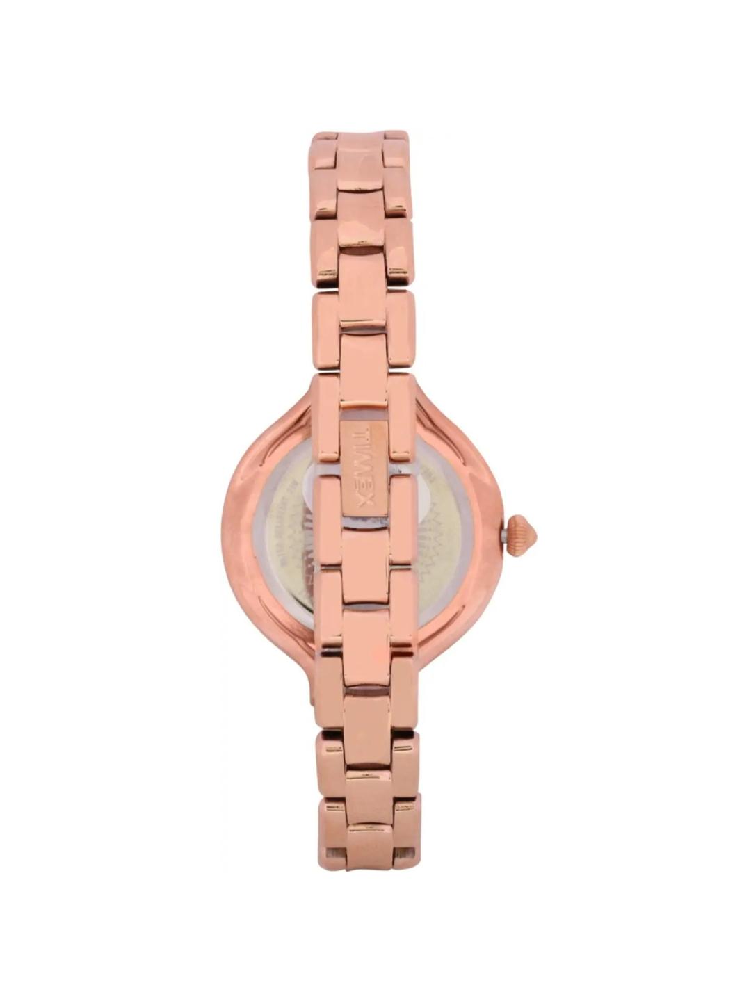 Rose gold watch on a white background