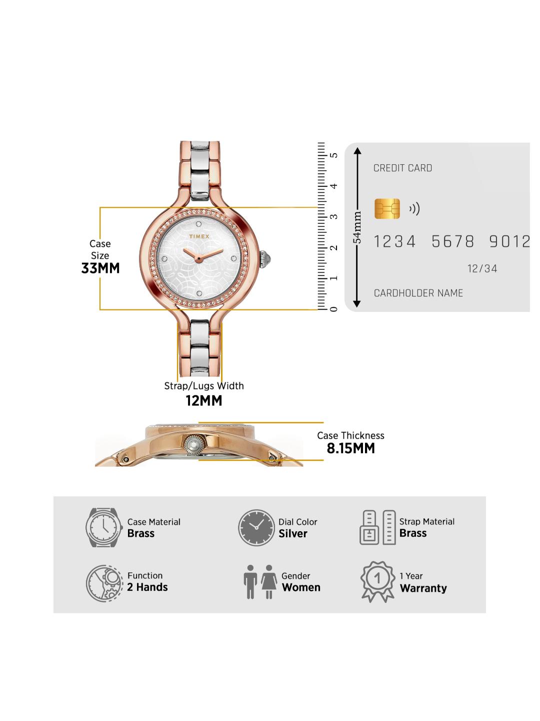 Timex Fria 33mm Silver Dial Analog Women Watch TWEL14008