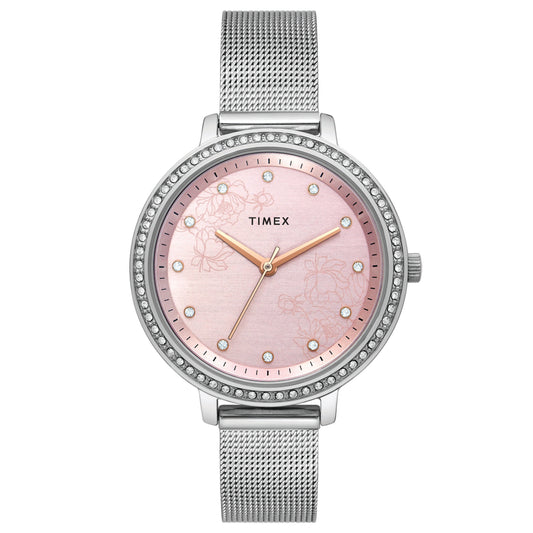 Timex Pink Dial Women Analog Watch - TWEL14700