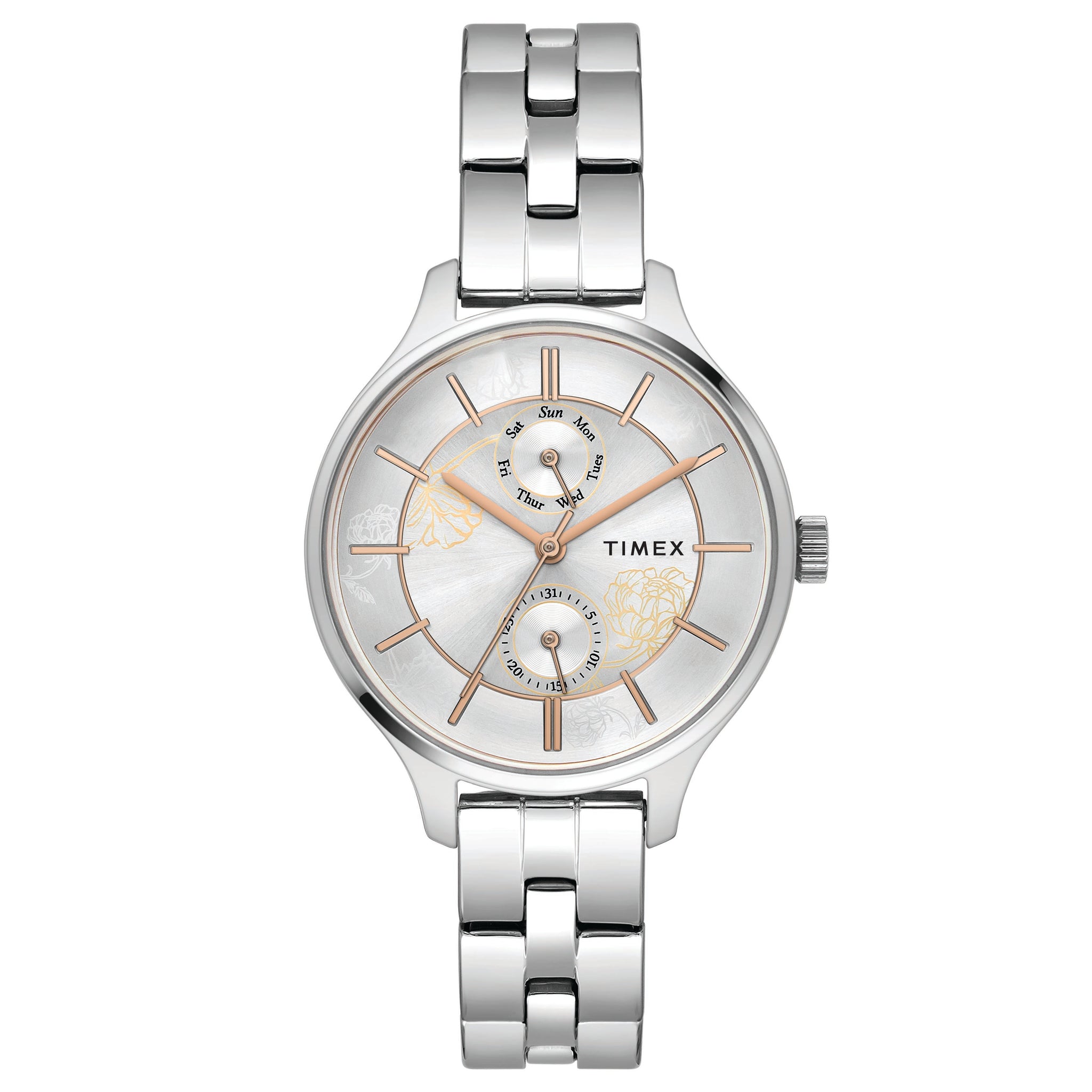 Timex 36 mm Silver Dial Women Multifunction Watch TWEL14800