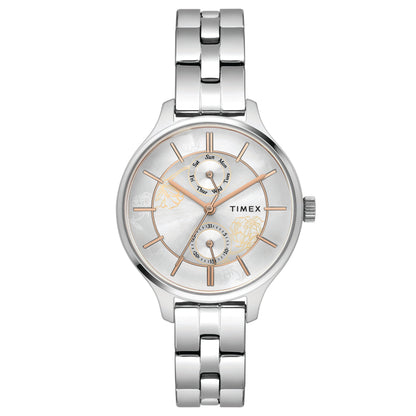 Timex Silver Dial Women Multifunction Watch - TWEL14800