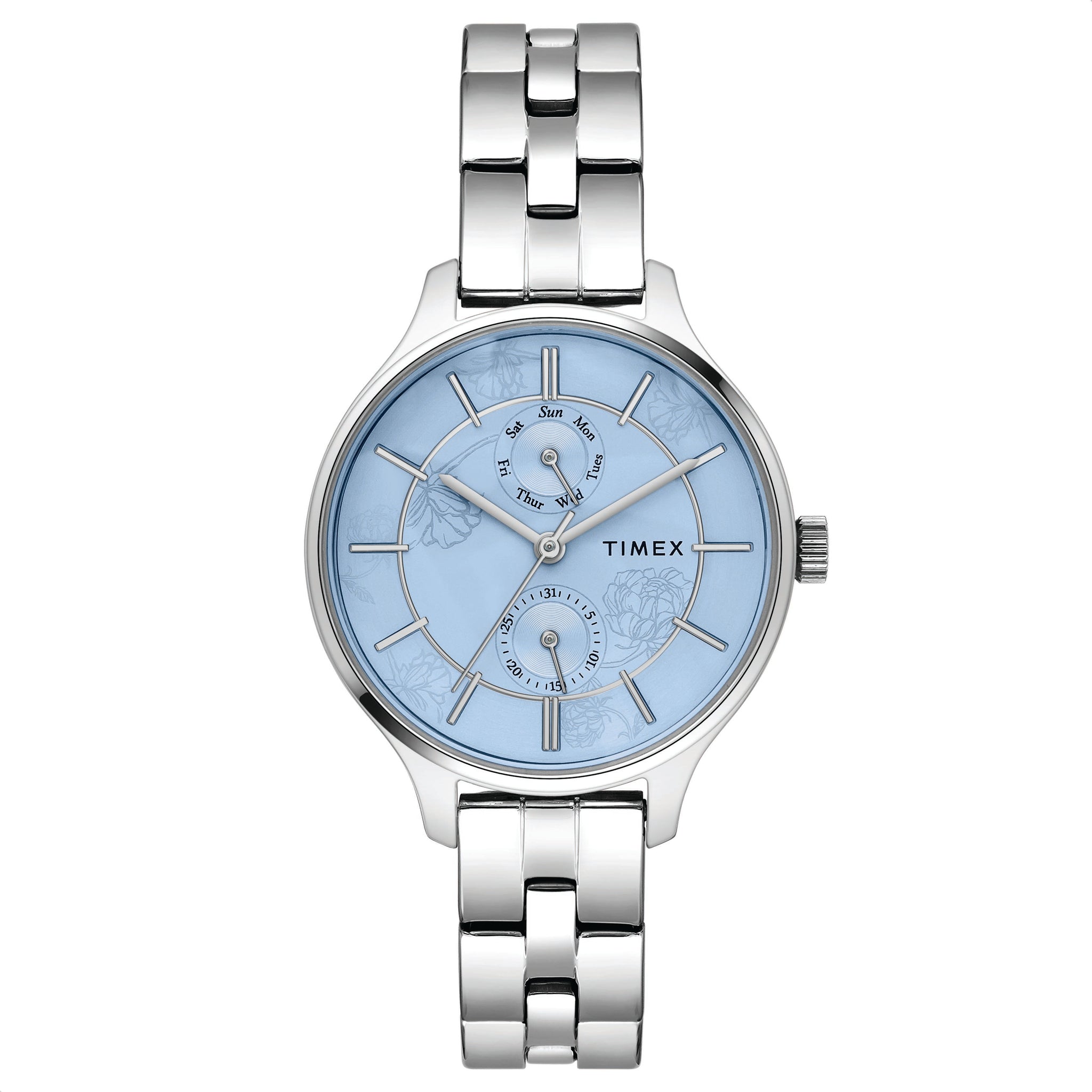 Timex 36 mm Blue Dial Women Multifunction Watch TWEL14801
