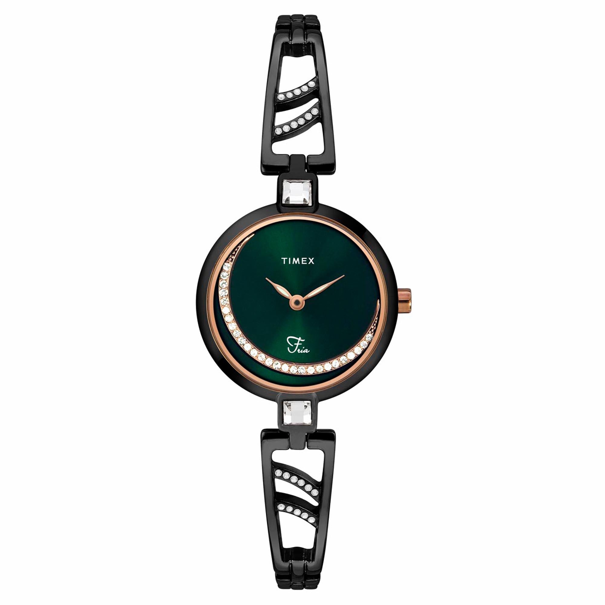 Timex 28 mm Green Dial Women Analog Watch TWEL15203