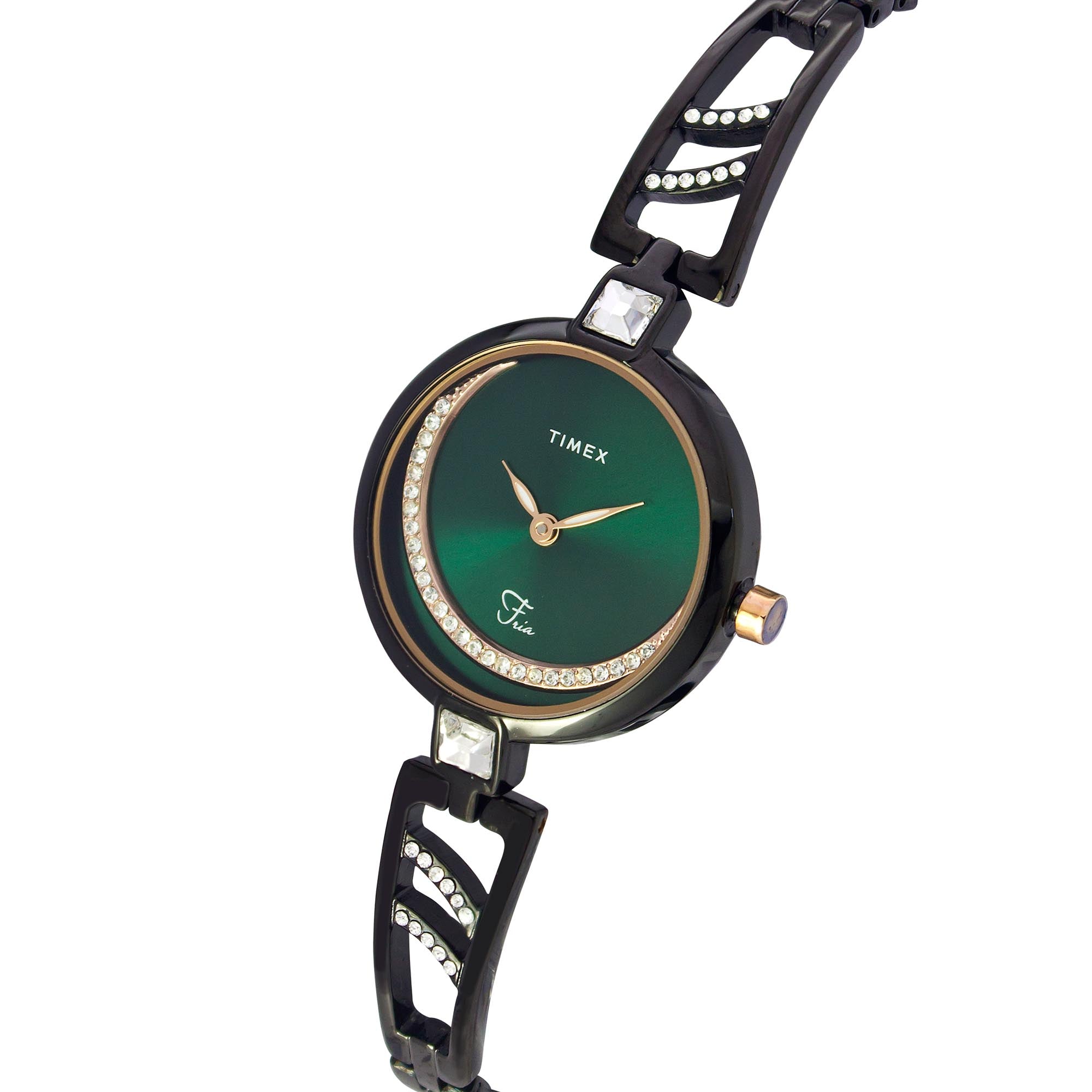 Timex 28 mm Green Dial Women Analog Watch TWEL15203