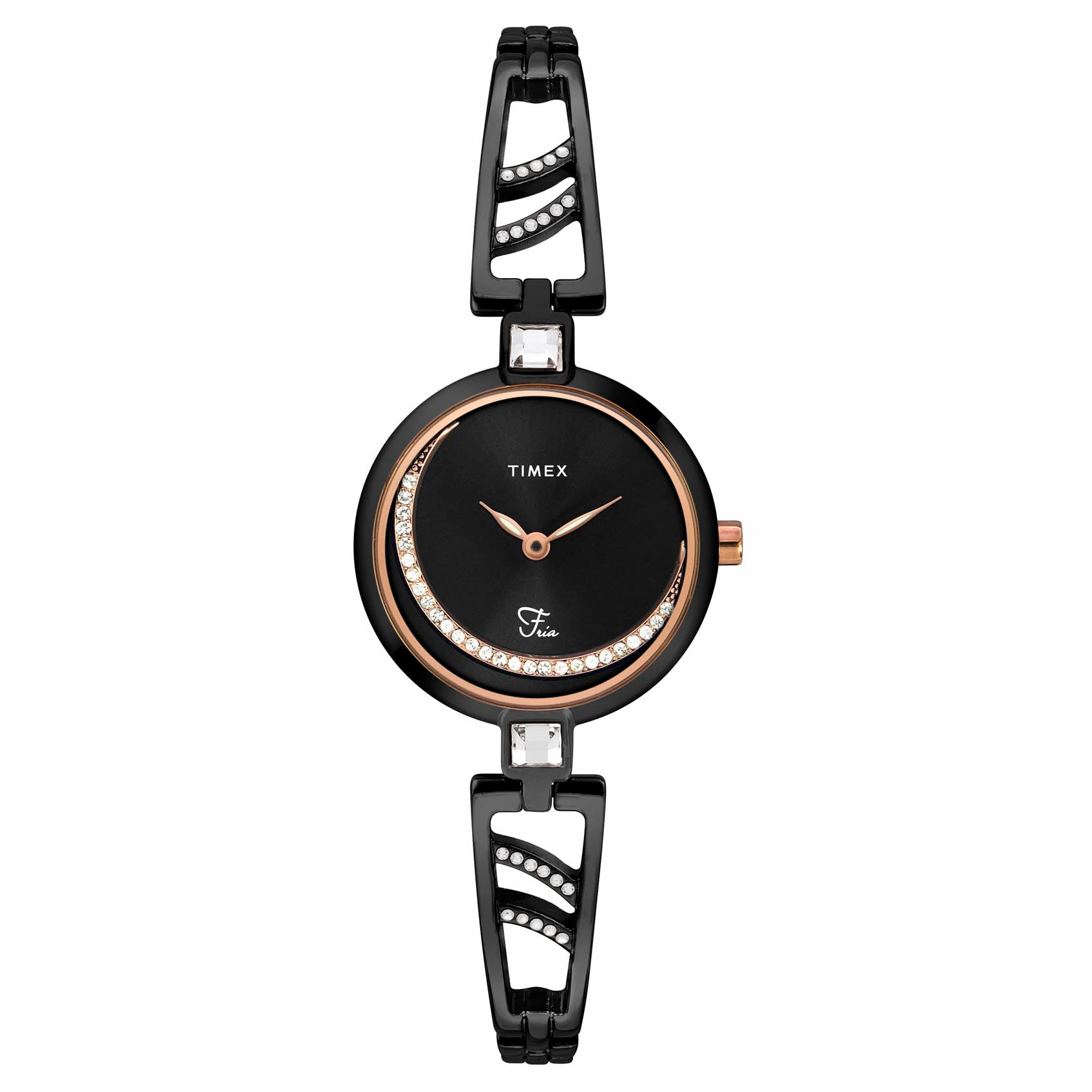 Timex 28 mm Black Dial Women Analog Watch TWEL15205
