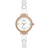 Timex 28 mm Mother Of Pearl White Dial Women Analog Watch TWEL15700