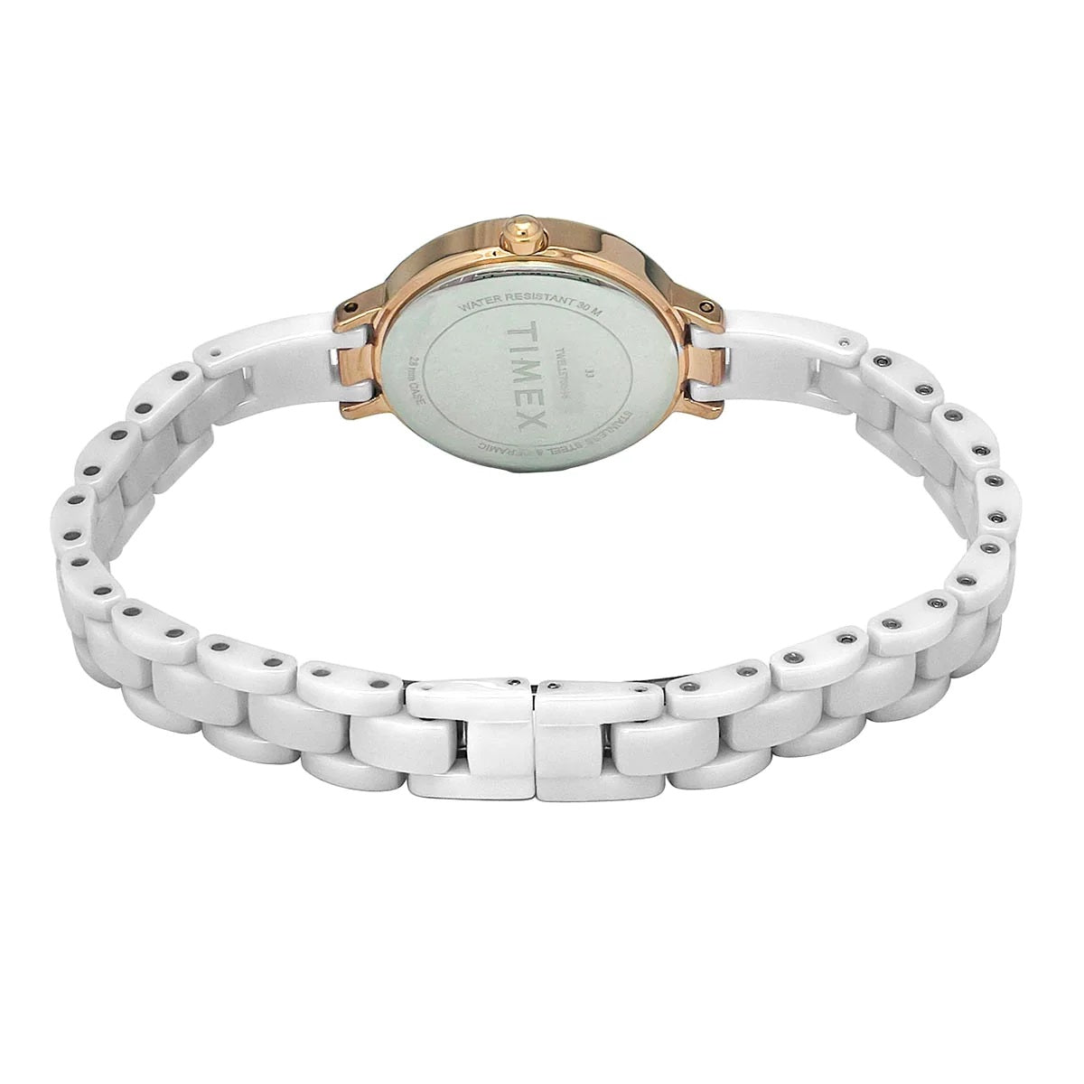 Timex 28 mm Mother Of Pearl White Dial Women Analog Watch TWEL15700
