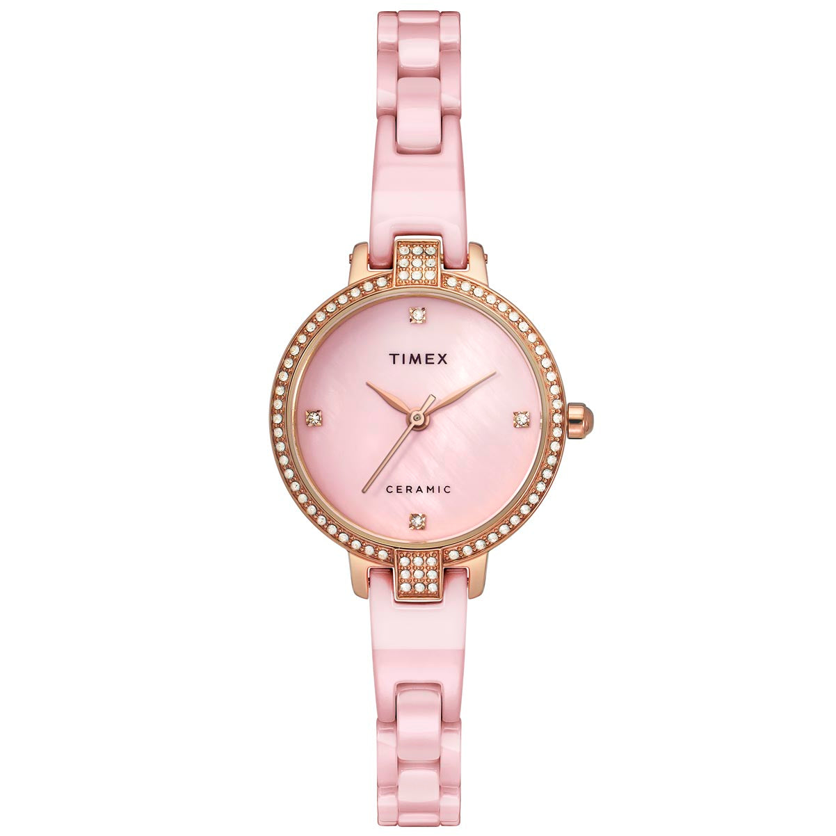 Timex 28 mm Mother Of Pearl Pink Dial Women Analog Watch TWEL15701