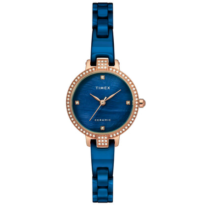 Timex Mother Of Pearl Blue Dial Women Analog Watch - TWEL15702