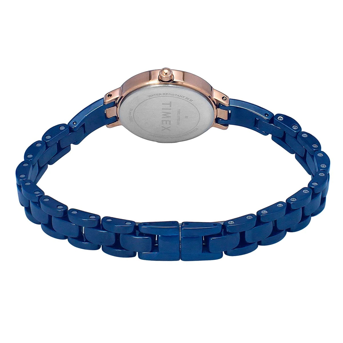 Timex 28 mm Mother Of Pearl Blue Dial Women Analog Watch TWEL15702