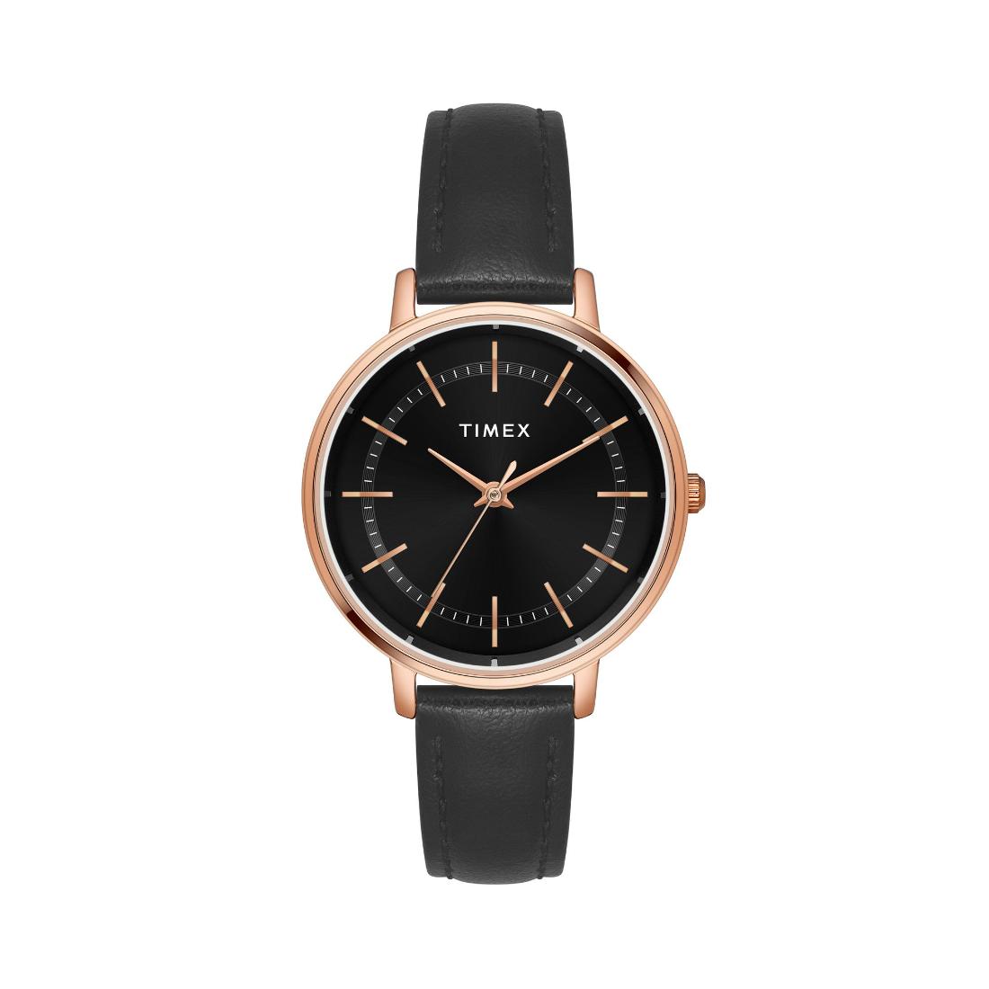 Timex Women 34 mm Size Black Dial Analog Watch TWEL15802
