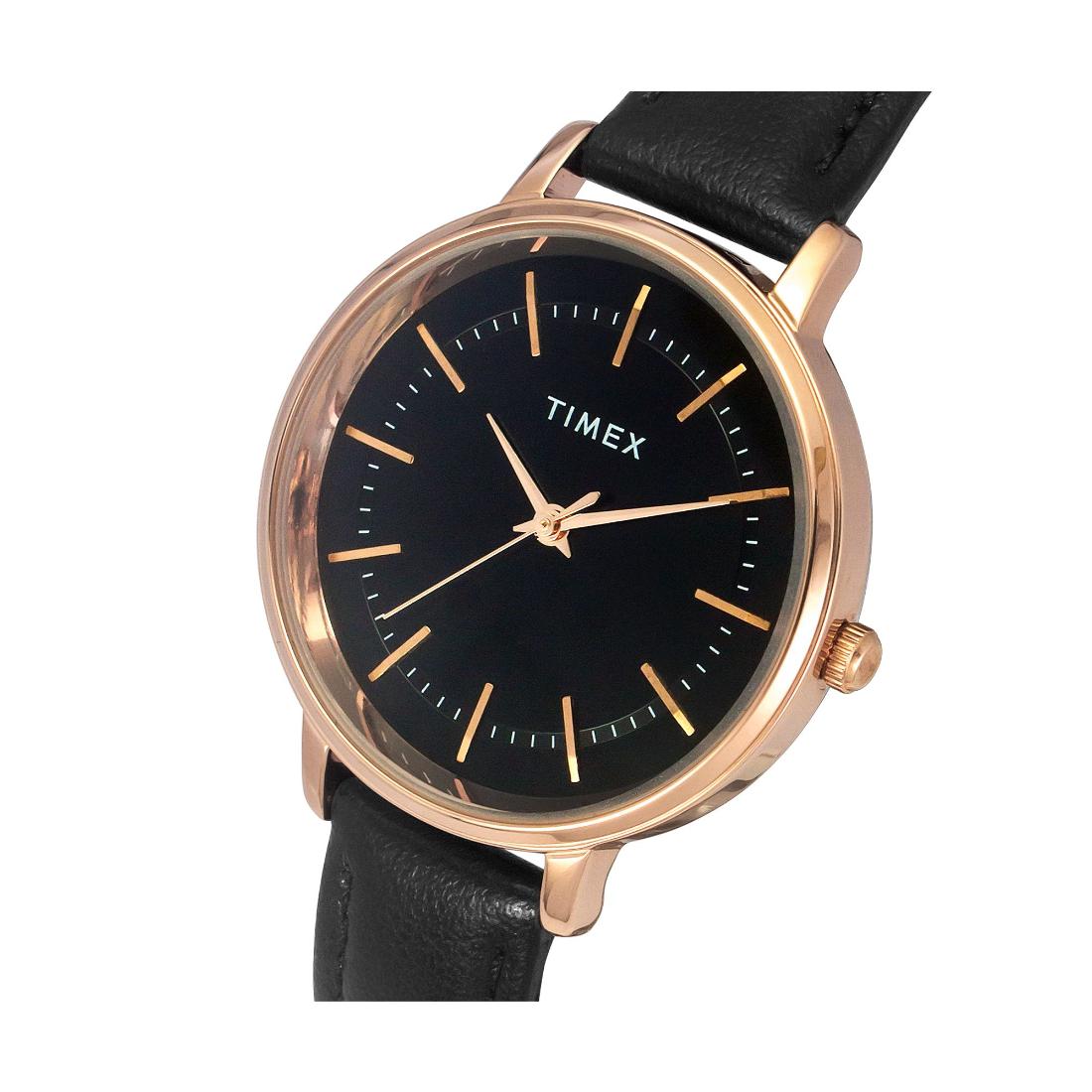 Timex Women 34 mm Size Black Dial Analog Watch TWEL15802