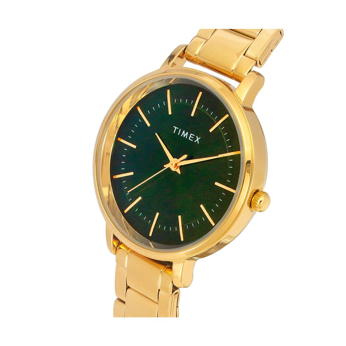Timex Women 34 mm Size Green Dial Analog Watch TWEL15803