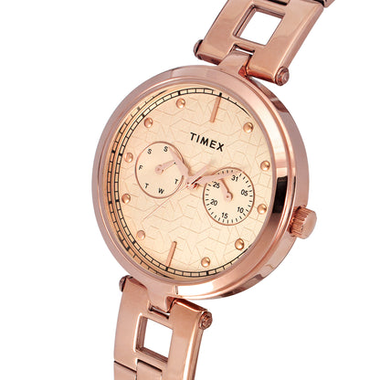 Timex Rose Gold Dial Women Analog Watch - TWEL16601