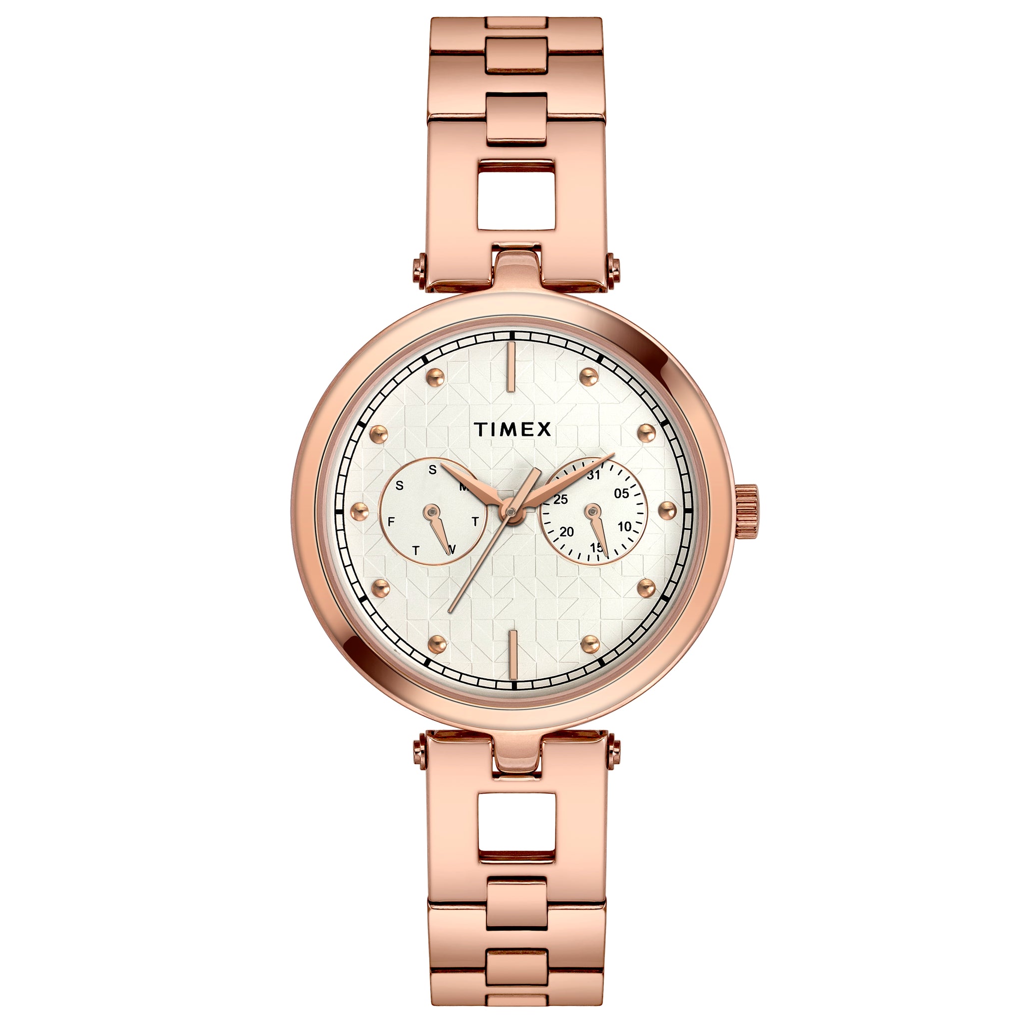 Timex 36 mm White Dial Women Analog Watch TWEL16602