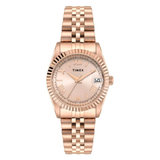 Timex Women's Pink Dial Analogue Watch with Rose Gold Mesh Strap