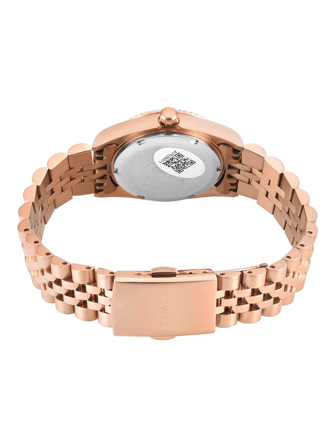 Timex Women 31 mm Quartz Analog Rose Gold Dial Stainless Steel Strap Watch TWEL222SMU06