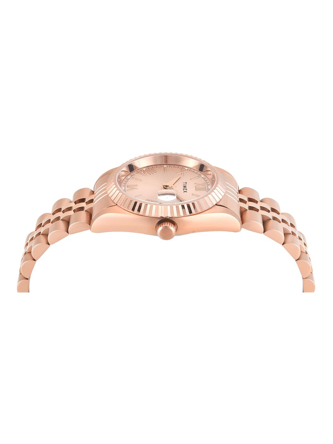Timex Women 31 mm Quartz Analog Rose Gold Dial Stainless Steel Strap Watch TWEL222SMU06