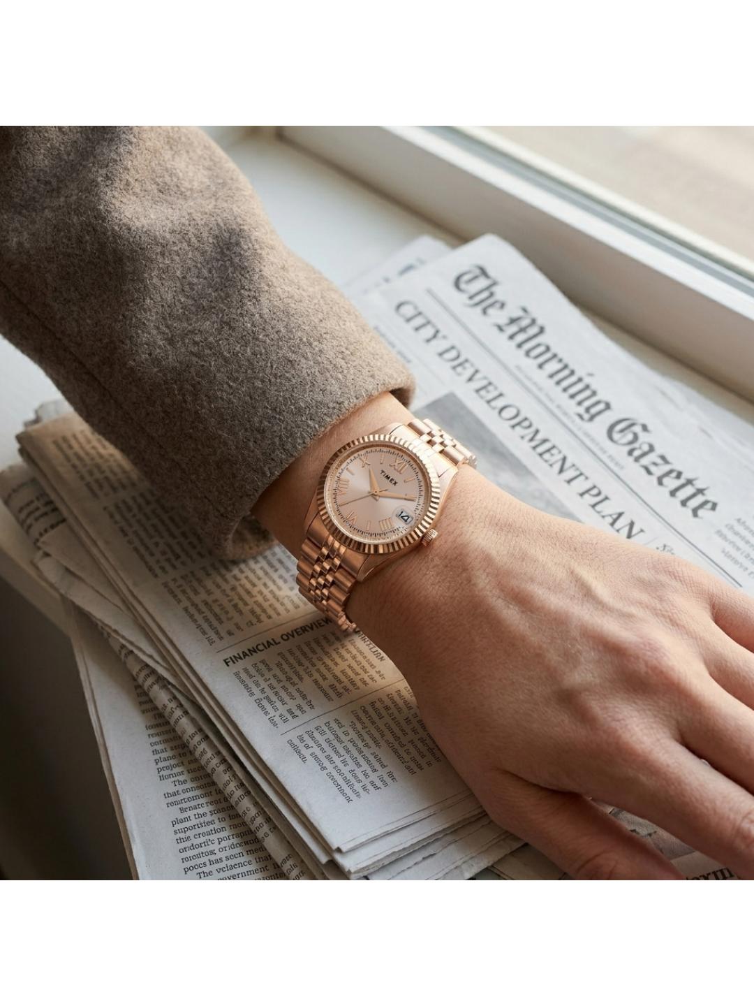 Timex Women 31 mm Quartz Analog Rose Gold Dial Stainless Steel Strap Watch TWEL222SMU06
