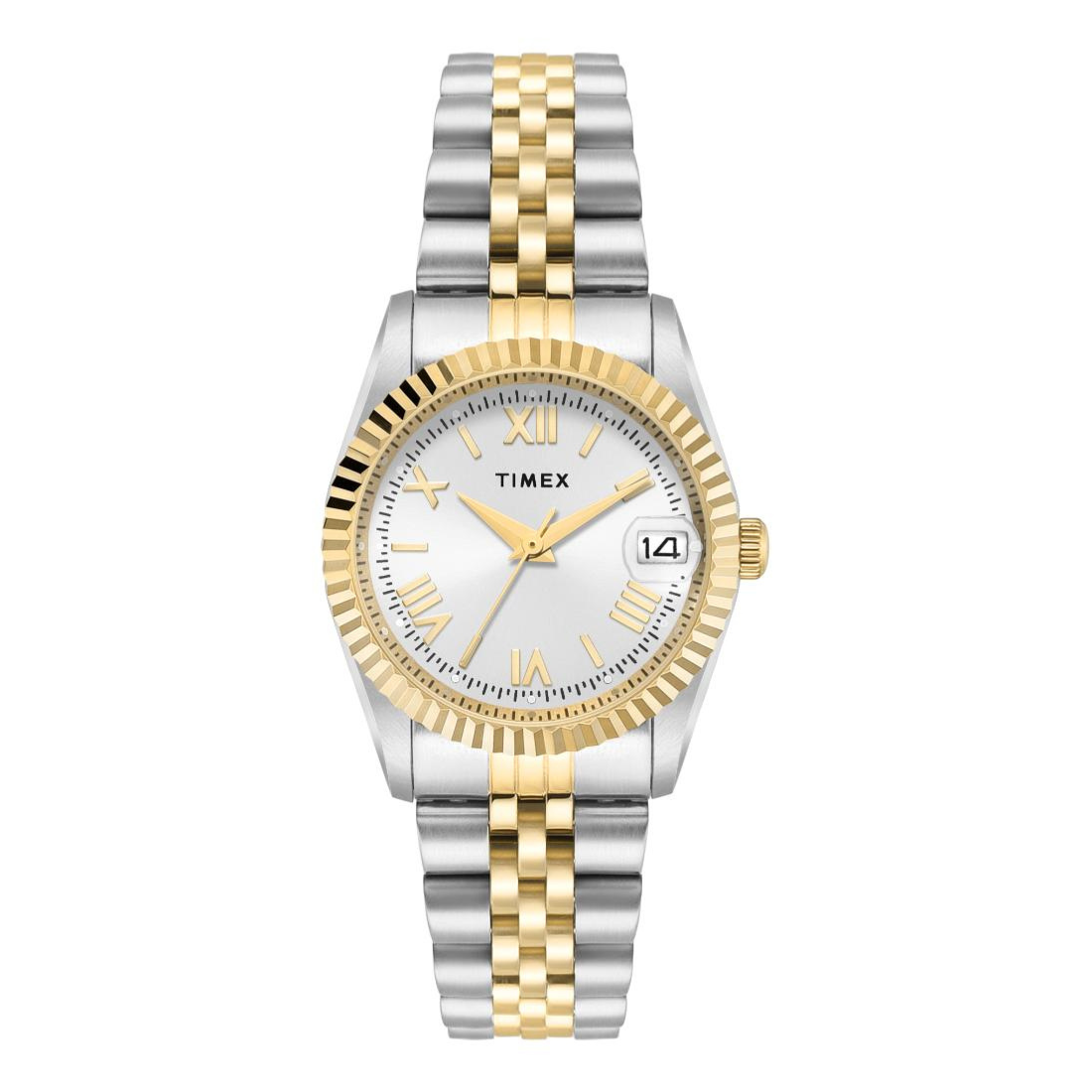 Timex Women's Mother of Pearl Dial Analogue Watch with Rose Gold Mesh Strap