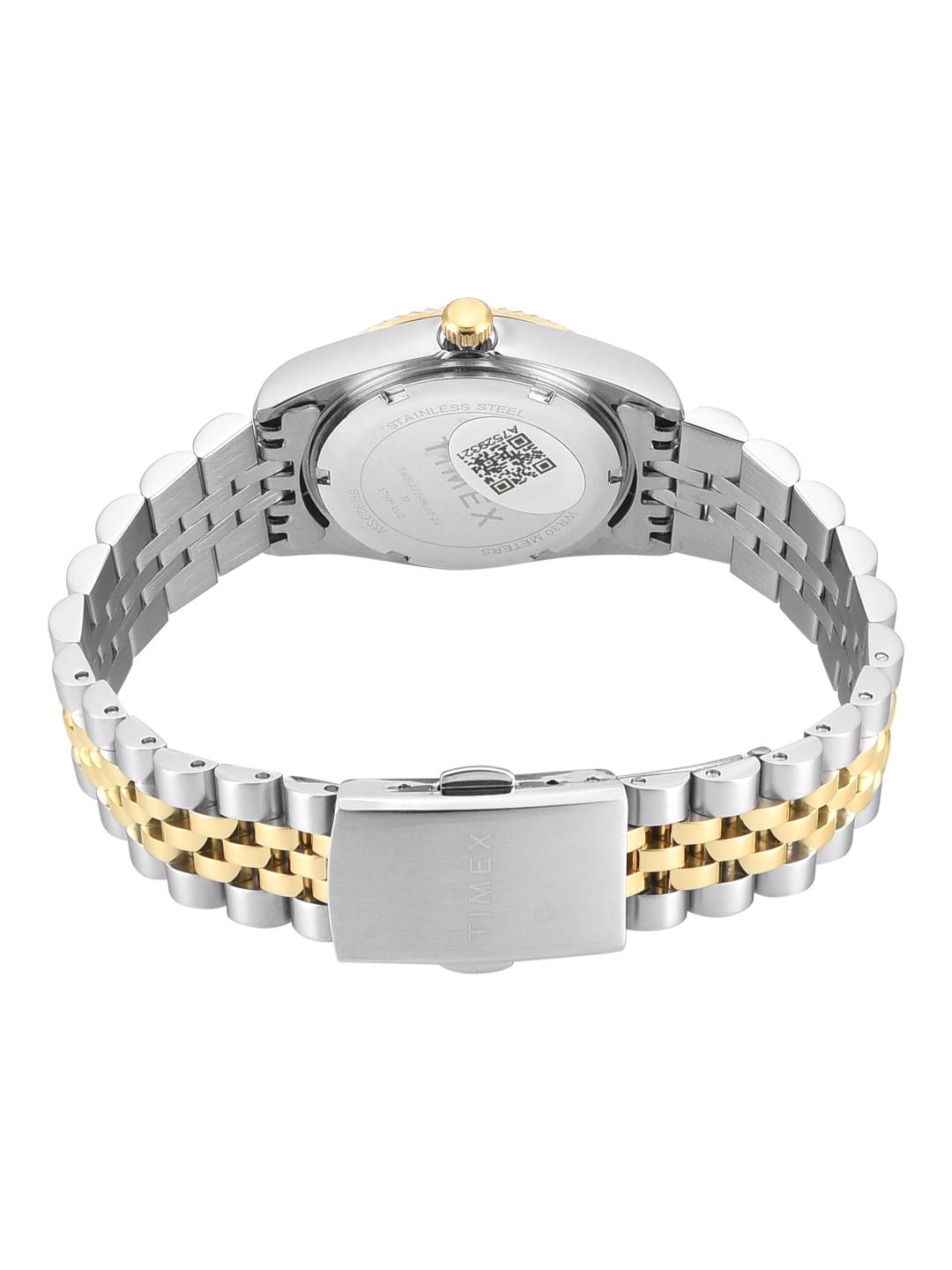 Timex Women 31 mm Quartz Analog Silver Dial Stainless Steel Strap Watch TWEL222SMU07