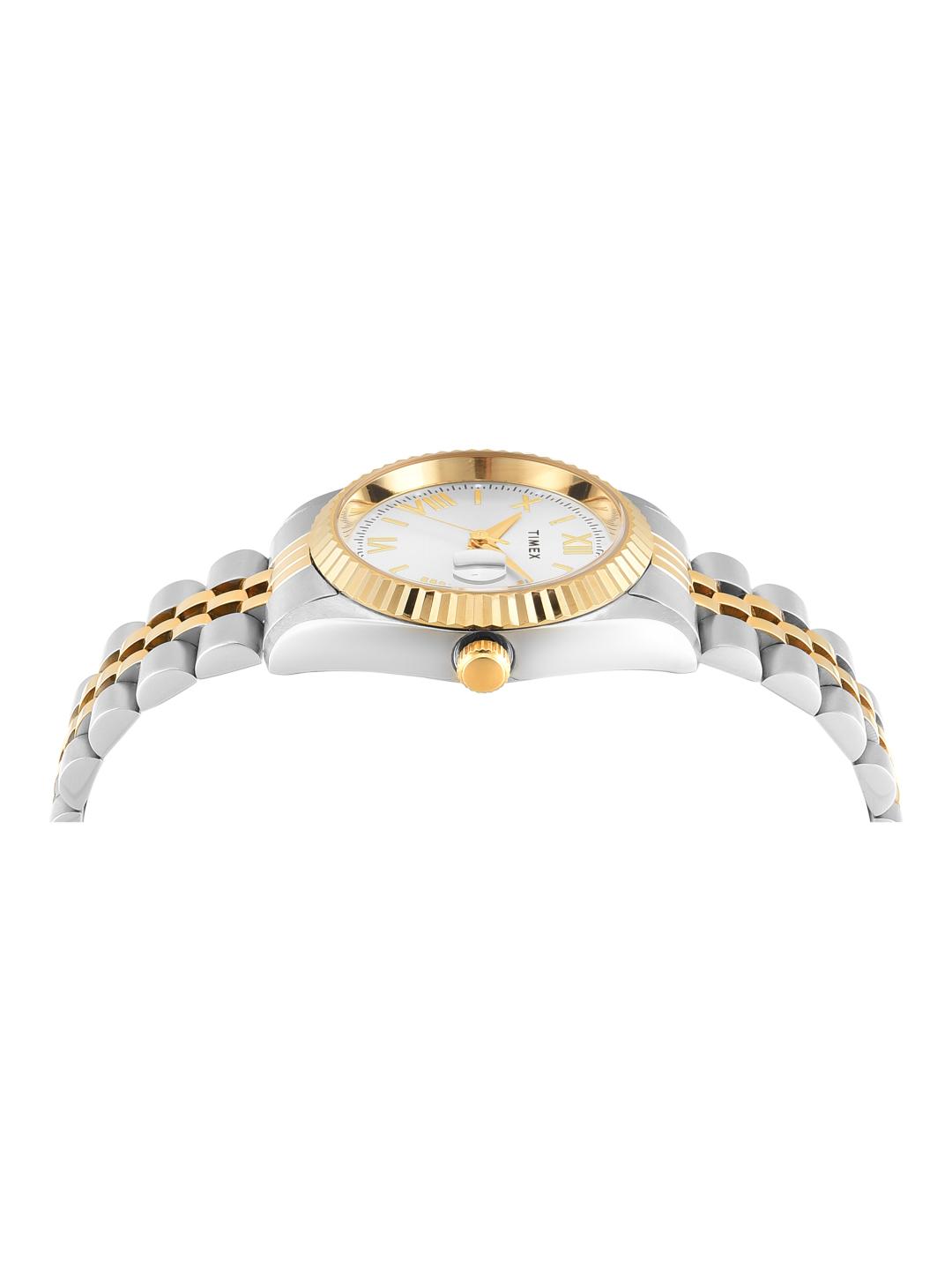 Timex Women 31 mm Quartz Analog Silver Dial Stainless Steel Strap Watch TWEL222SMU07